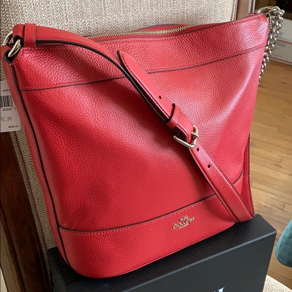 Coach Handbags - Coach Leather Paxton Duffle Crossbody Bag. Red